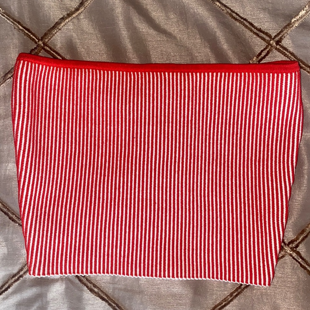 Aritzia BABATON ribbed crop, red and white stripes